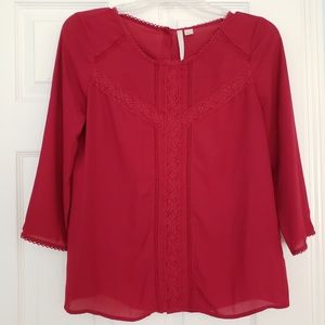 LC Lauren Conrad▪Crimson/wine colored blouse